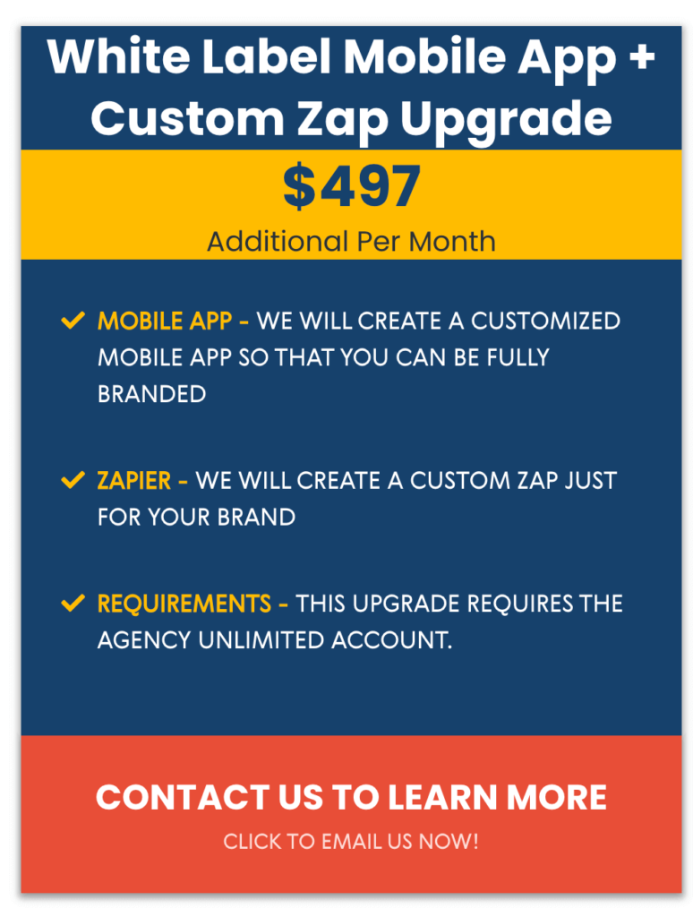 HighLevel White Label and Zappier upgrade Pricing plan